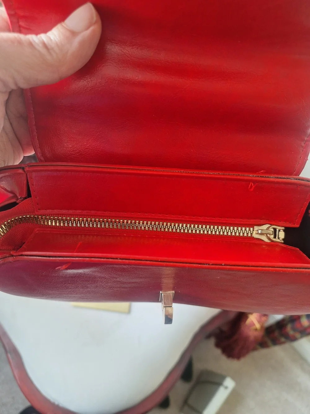 Red Vegan Leather Top-Handle Women's Handbag